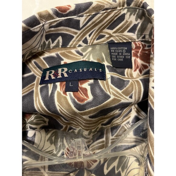 Vtg Mens Hawaiian SS Button Up Collared Shirt Sz L - Picture 3 of 10